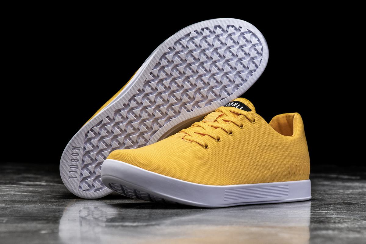 Nobull Canvas Men's Trainers Yellow | Australia (RB5301)